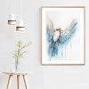 Artist Leni Kae Framed Interior Design Eg Flight Of The Blue Winged Kookaburra Watercolour Bird Art Copyright