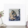 Blue Rain Carnation 1 Leni Kae Interior Design Small Painting Original
