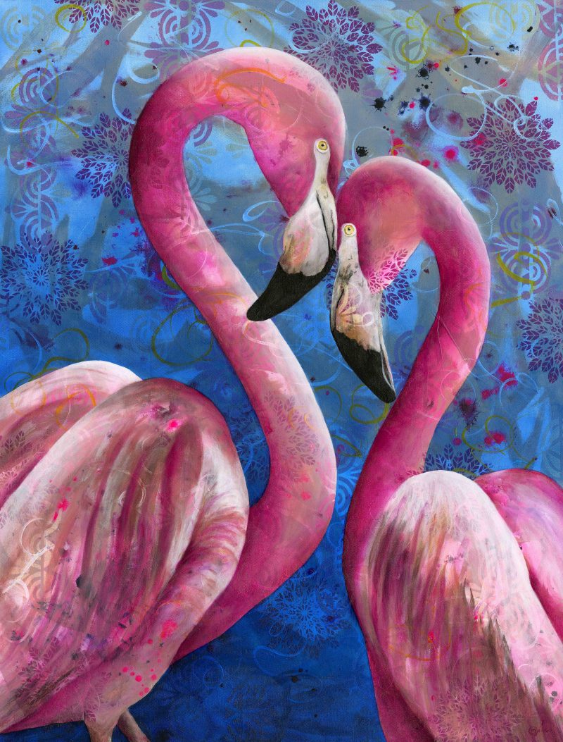 Together We Stand – Flamingo pair – Ltd Ed print