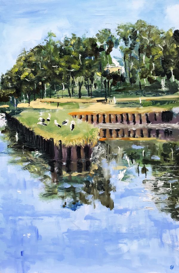 Hargraves Geoff Pelicans Cooks River W40xh60cm