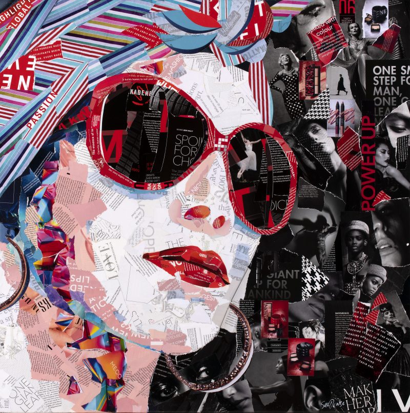 Lady in the Red Sunglasses – Original Collage