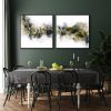 Poster, Wall Mock Up In Dark Green Dining Room Interior