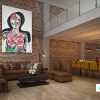 Large Figurative Art Sarah Jane Love Generation Bright Colours In Modern Living Room