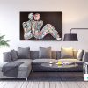 Sarah Jane Artwork Contemporary Living Room Abstract Figurative Painting Couple Bright Colours Lovers Crush I