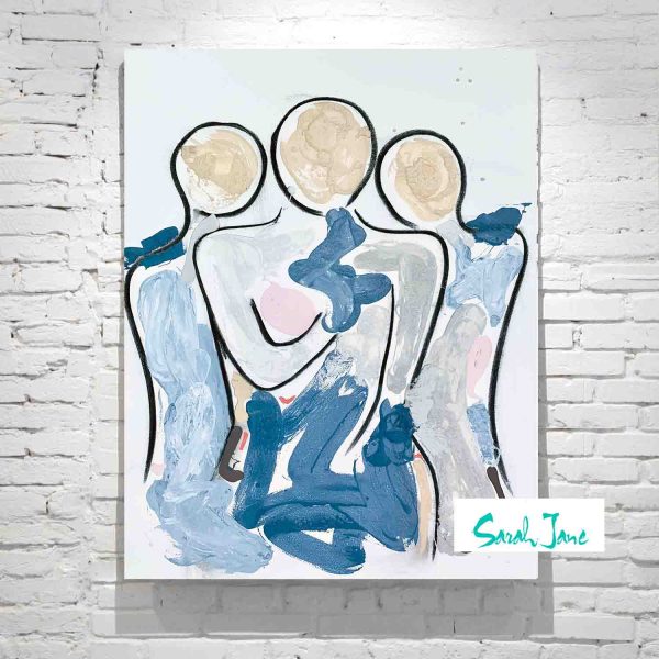 Sarah Jane Mother And Kids Abstract Painting Soft Colours Bodyline Xi