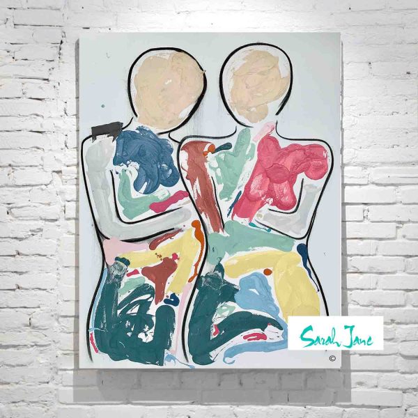 Sarah Jane Figurative Abstract Painting Bright Colours Titled Bodyline Bold I Adelaide Artist Sarah Jane