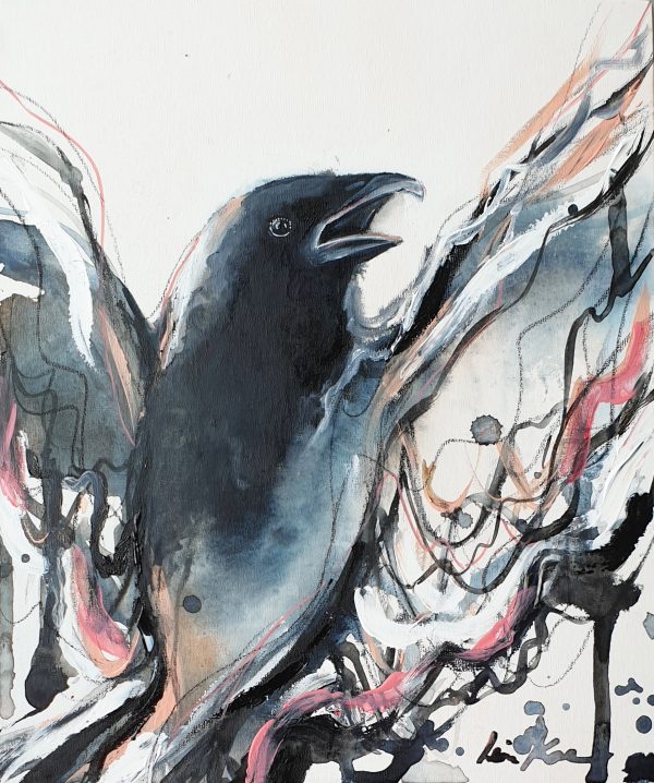 Sydney Artist Leni Kae Bird Artist As The Crow Calls
