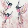 Sydney Artist Leni Kae Rose Robin Symphony Watercolour Birds Flying 