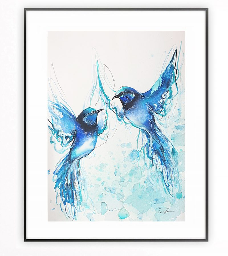 Two Blue Fairy Wrens
