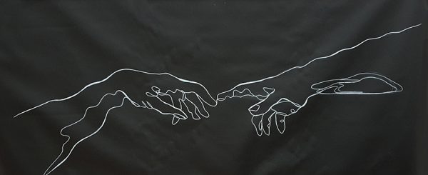 Sydney Artist Leni Kae Connection Line Art Series Michaelangelo Hands 900px