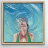 Alanah Jarvis Art Swimming Girl On White Wall Framed Ocean Art