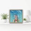 Alanah Jarvis Water Painting Swimming Girl Mini On Shelf In Situ Coastal Home