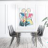 Modern White Dining Room Colourful Art Bodyline Bold I By Sarah Jane Australian Artist