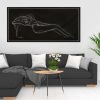 Sm 2 Line Artist Leni Kae Lounge Room Interior Design Black Frame Reclining Nude Original Art On Canvas 136x 63cm