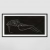 Sm Line Artist Leni Kae Lounge Room Interior Design Black Frame Eg Reclining Nude Original Art On Canvas 136x 63cm