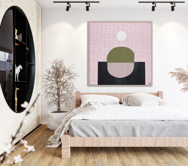 3d Illustration Mockup Photo Frame In Bedroom Rendering