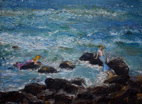 O'sullivan, Anne, 'when I Was Small, I Asked My Mother To Draw The Mermaids,' Water Based Oil On Board, 23x30cm, 2017