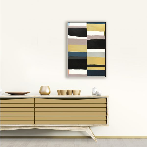 Modern Interior With Wooden Sideboard 3d Rendering