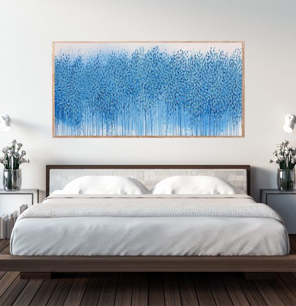 Sydney Artist Leni Kae Cropped2 The Ebb And Flow Of You Bedroom Art Interior Design Blue Abstract Art