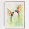 Sydney Artist Leni Kae Rainbow Lorikeet Love Framed Eg 