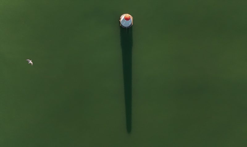 Shadow of a lighthouse in Port Melbourne