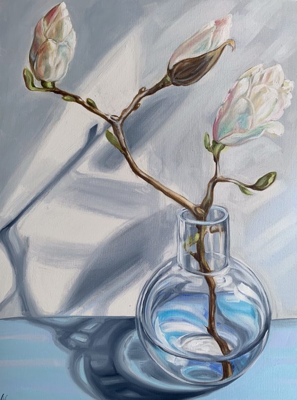Alicia Cornwell White Scented Magnolia And The Round Vase 1