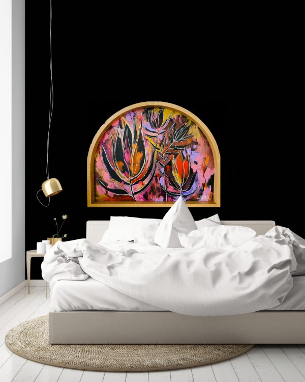 Carita Farrer Spencer Safari Sunset Arch Oak Frame Modern Bedroom 