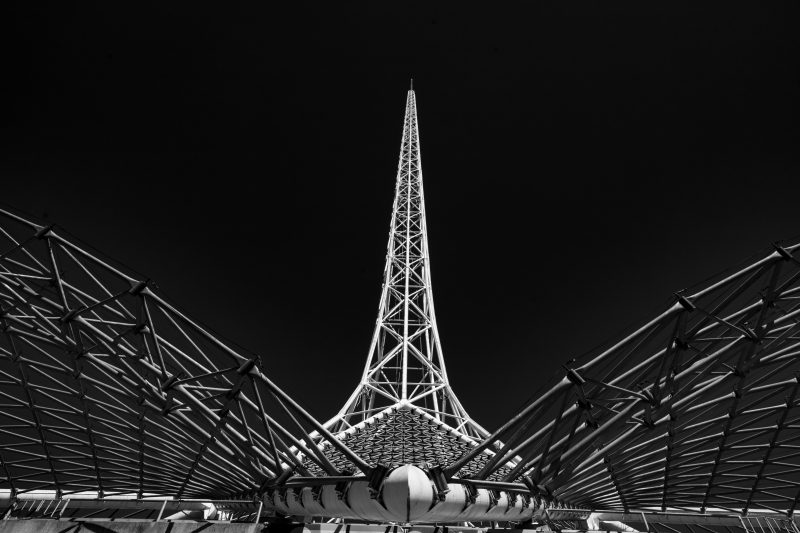 Arts Centre Spire Black and White