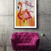 Sue Dowse Flamingo Print Scene