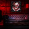 Sofa,on,a,red,background.,brown,leather,sofa.,wooden,background.