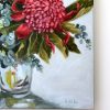 Vickie Liu Blue Waratah 50x60 Signature