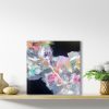 Shelf With Bouquet Of White Roses In Copper Vase Over White Wall 3d Rendering