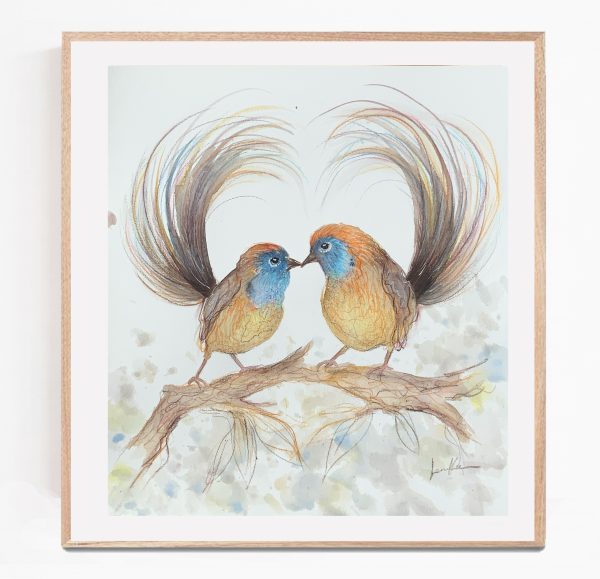 Sydney Artist Leni Kae Emu Wren Love Original Art