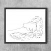 Sydney Artist Leni Kae Sunkissed Line Art Painting Reclining Nude