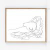 Sydney Artist Leni Kae Sunkissed Reclining Nude Line Art Framed2