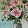 Alicia Cornwell Autumn Anenome (japanese Windflower) And Stripes