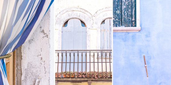 Burano Blue Triptych Bernadette Meyers Art Lovers Australia