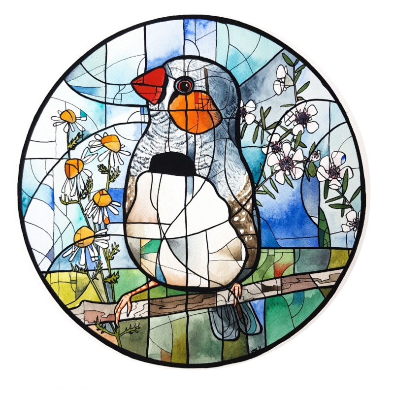 Finch in the Herb Garden