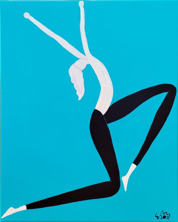 Single Dancer #202102 2021 Acrylic On Canvas 40.6cm X 50.8cm X 1.5cm