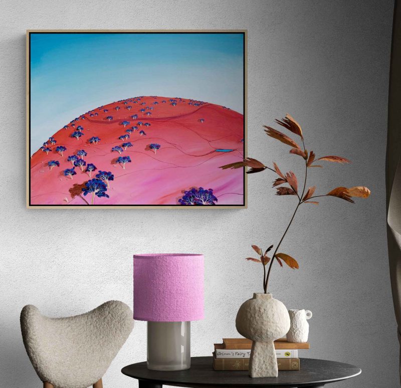 Blue Morning Blush Framed