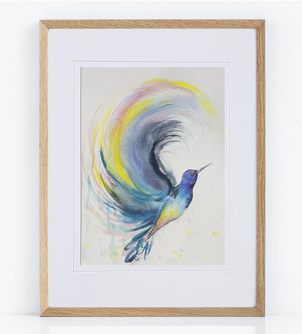 Artist Leni Kae Hummingbird Rainbow Framed Eg