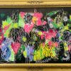 Carita Farrer Spencer Fancy Floral 110 X 80cm Acrylic On Canvas Gold Antique Frame