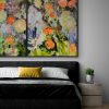 Carita Farrer Spencer Floral Road Diptych Insitu Bedroom