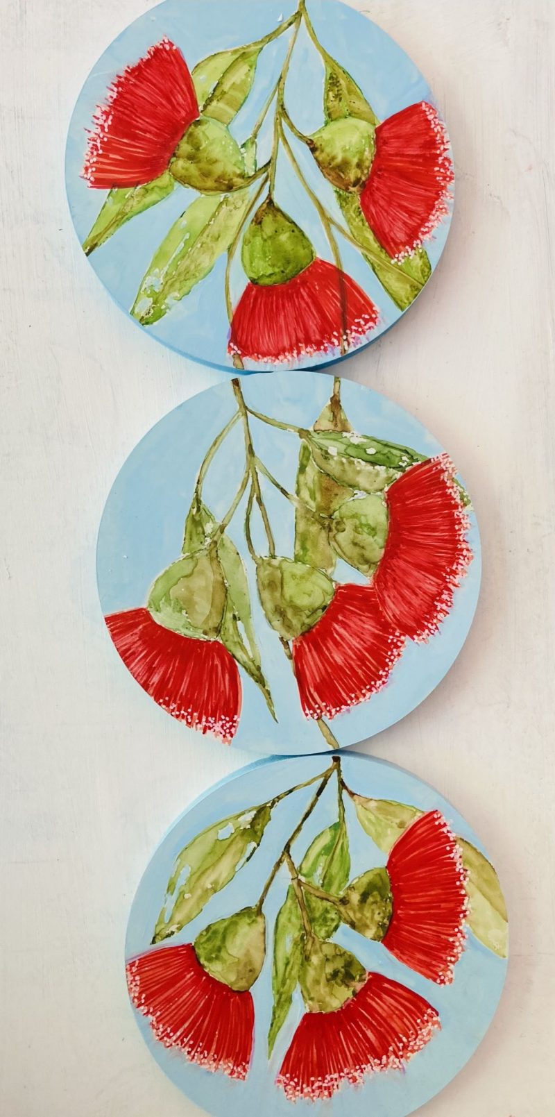 Australian Eucalyptus ‘Rosea’ – Triptych