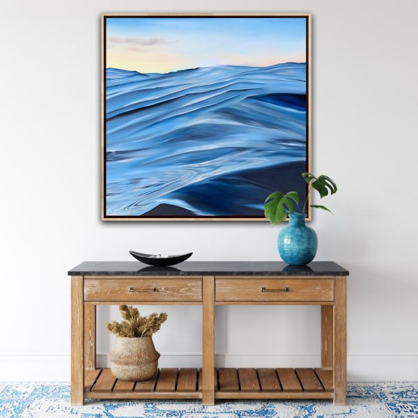Coastal Interior Hamtptons Style Alanah Jarvis Ocean Abstract Painting