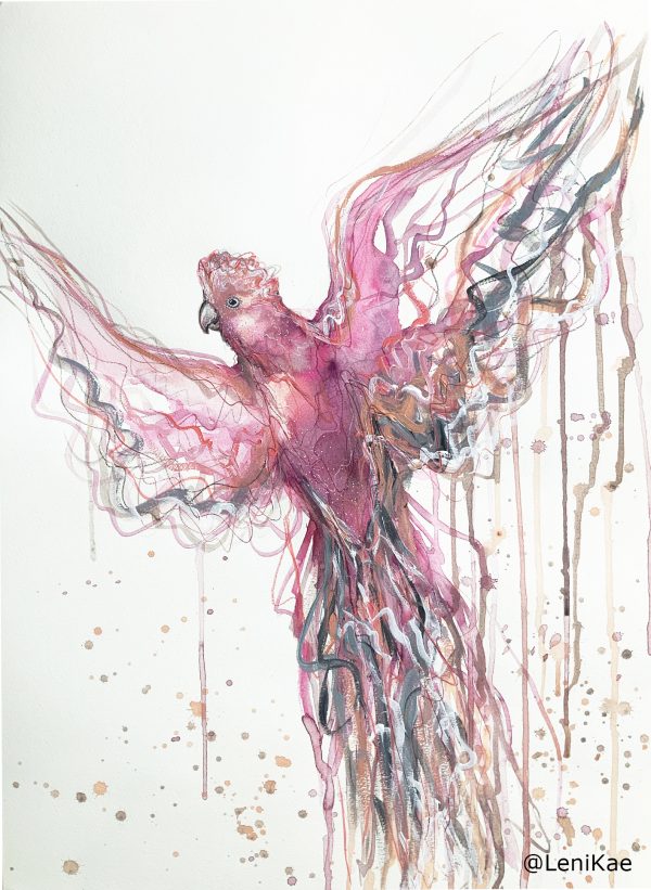 1a Sydney Artist Leni Kae Flight Of The Galah Painting
