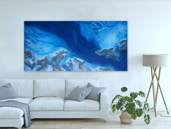 Blue Abstract Painting Petra Meikle De Vlas2