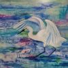 Clare Riddington Jones, Little Egret Fishing, 80cm X 80cm