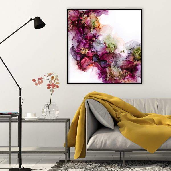 Living Room With White Sofa With Yellow Blanket