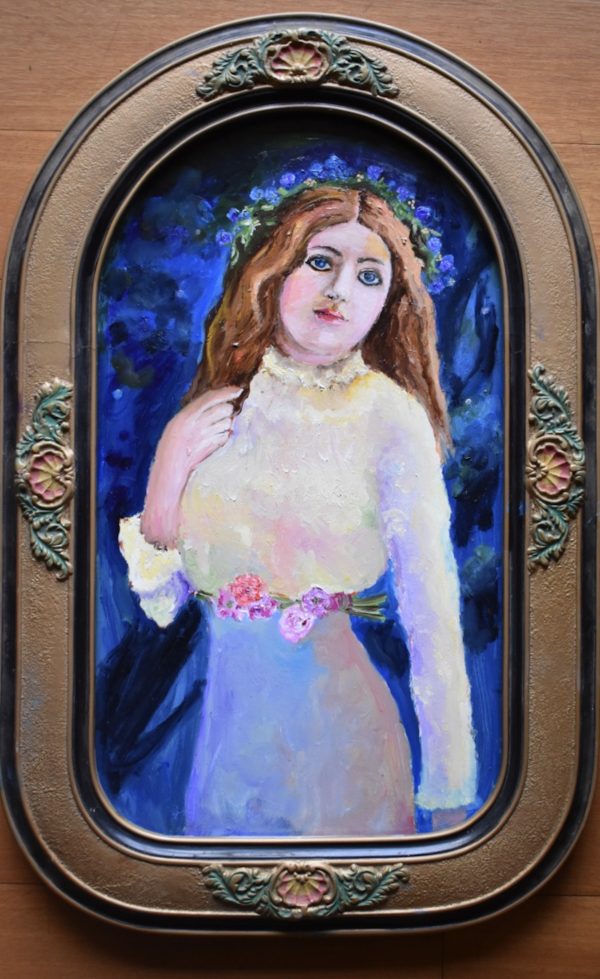 O'sullivan, Anne, 'ida,' Waterbased Oil On Board In Vintage Frame, 61 X 40cm, 2021